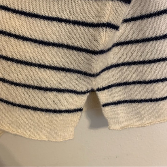 360 Cashmere 3/4 Sleeve Striped Boat Neck Sweater in Pink, Size M - Picture 10 of 11